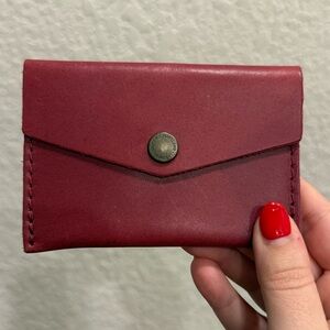 EUC Portland Leather Goods Mini Envelope Wallet in Boysenberry